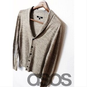 ASOS heather gray 100% wool cardigan